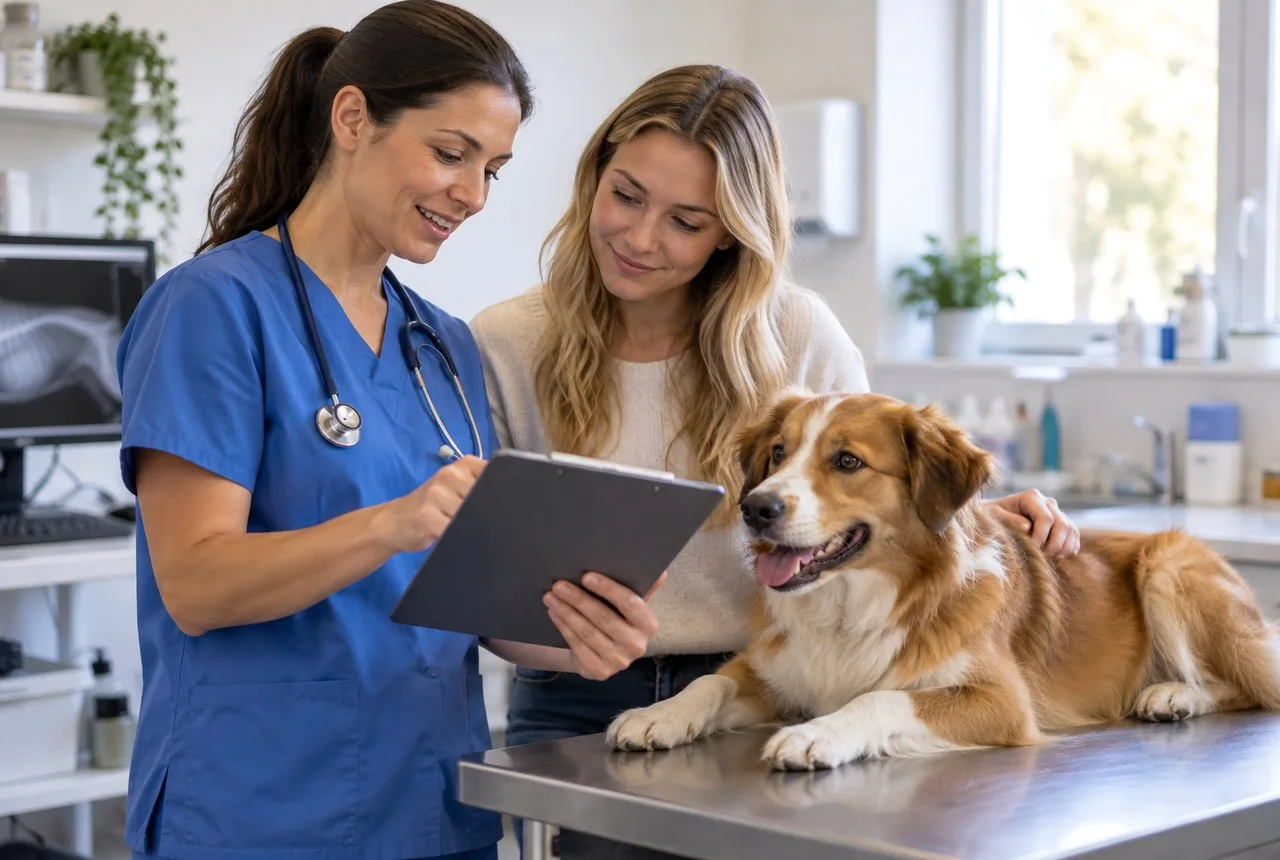 Pet owner comparing options for pet insurance covers